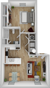 A2-1 Bedroom / 1 Bath - 739 Sq. Ft.*
