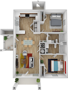 B2-Two Bedroom / Two Bath -1074 Sq.Ft.*